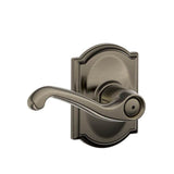 Schlage Residential F40 - Privacy Lock - Flair Lever, 16080 Latch and 10027 Strike - Camelot Rose