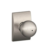 Schlage Residential F40 - Privacy Lock - Orbit Knob, 16080 Latch and 10027 Strike