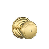 Schlage Residential F40 - Privacy Lock - Andover Knob, 16080 Latch and 10027 Strike - Addison Trim