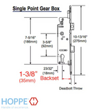 HOPPE MORTISE LOCK, MANUAL SINGLE POINT, 35MM BACKSET, 92MM PZ