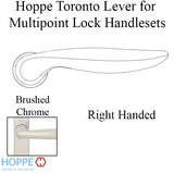 Toronto Lever Handle for Right Handed Multipoint Lock Handlesets - Resista Brushed Chrome