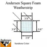 Weatherstrip, Narroline, Top and bottom rail foam - Sandtone (Tan)