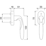 HOPPE Verona-Secustik 11567508 Window Handle 32-42 mm Polished Brass