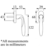 HOPPE Verona Handle for Tilt & Turn Windows - Solid Brass - Pure White