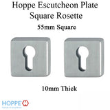 Hoppe Escutcheon / Rosette 55mm Square, 10mm thick