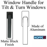 Dallas Handle for Tilt & Turn Windows - Aluminum - Matte Black