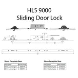 DALLAS KEYED SLIDING DOOR HANDLE SETS, HLS9000 GEARS, RH, 1-3/4 DOOR
