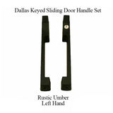 DALLAS KEYED SLIDING DOOR HANDLE SET, HLS9000 GEARS LH 1-3/4" PANEL - RUSTIC UMBER