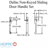 Dallas Non-Keyed Sliding Door handle set, HLS9000 gears RH 1-3/4" Panel - Matte Black