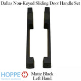 Dallas Non-Keyed Sliding Door handle set, HLS9000 gears LH 1-3/4" Panel - Matte Black