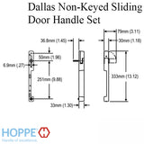 Dallas Non-Keyed Sliding Door handle set, HLS9000 gears LH 1-3/4" Panel - Matte Black