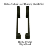DALLAS DUMMY SLIDING DOOR HANDLE SET, HLS9000 GEARS RH 1-3/4" PANEL - RUSTIC UMBER