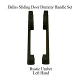 DALLAS DUMMY SLIDING DOOR HANDLE SET, HLS9000 GEARS LH 1-3/4" PANEL - RUSTIC UMBER