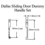 DALLAS DUMMY SLIDING DOOR HANDLE SET, HLS9000 GEARS LH 1-3/4" PANEL - MATTE BLACK