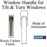 Dallas Handle for Tilt & Turn Windows - Aluminum - Rustic Umber