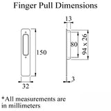 Dallas Handle and Finger Grip for Lift and Slide Door System - Rustic Umber