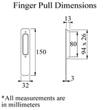 Dallas Handle And Finger Grip For Lift And Slide Door System - Resista Satin Nickel