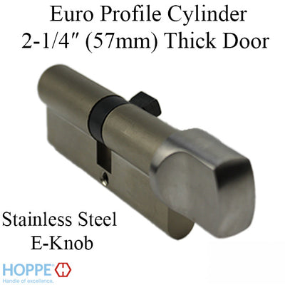 40.5/45.5 Hoppe 86mm Euro 90° Profile cylinder, small thumb turn - Stainless Steel , 11645544