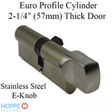 40.5/45.5 Hoppe 86mm Euro 90° Profile cylinder, small thumb turn - Stainless Steel