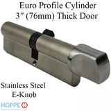 50.5/55.5 Hoppe 106mm Euro 90° Profile cylinder, small thumb turn - Stainless Steel