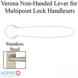 Verona Non-Handed Lever Handle for Multipoint Lock Handlesets - Stainless Steel