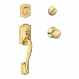 Schlage Residential F60 - Camelot Sectional Single Cylinder Keyed Entry Handleset with Plymouth Knob