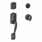 Schlage Residential F60 - Camelot Sectional Single Cylinder Keyed Entry Handleset with Siena Knob