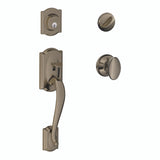 Schlage Residential F60 - Camelot Sectional Single Cylinder Keyed Entry Handleset with Siena Knob