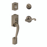 Schlage Residential F60 - Camelot Sectional Single Cylinder Keyed Entry Handleset with Flair Lever