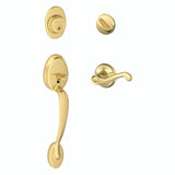 Schlage Residential F60 - Plymouth Sectional Single Cylinder Keyed Entry Handleset with Flair Lever