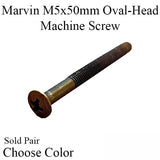 Marvin #10-32x2-1/8" Oval Head Machine Screw for Escutcheon Plate, Choose Color