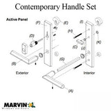 Marvin Contemporary Handle Set, Active Keyed, Various Finishes