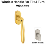 HOPPE Verona Handle for Tilt & Turn Windows - Solid Brass - Satin Nickel