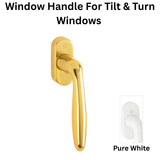 HOPPE Verona Handle for Tilt & Turn Windows - Solid Brass - Pure White