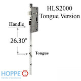 Hoppe HLS2000 Lower Assembly 2-3/8" backset, tongue at 26.30"