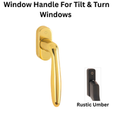 HOPPE Verona Handle for Tilt & Turn Windows - Solid Brass - Rustic Umber