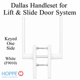 Dallas Handleset for Active Lift and Slide Door System, Keyed One Side - White, 11937622