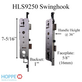 HOPPE HLS9250 16/25/92 SWINGHOOK ASSEMBLY- 1" BACKSET - 11959290
