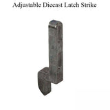 Adjustable Diecast 1-3/16 Inch Latch Strike with 1/4 Inch Offset for Sliding Screen Door