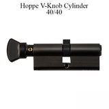 Hoppe V-Knob Cylinder, 40/40, 90 Degree Turn - Dark Metallic Bronze