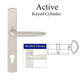 HOPPE Atlanta M1530/216N/KC Active Swing Door Handle Set with Keyed Cylinder – Brushed Chrome
