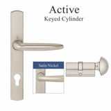 HOPPE Atlanta M1530/216N/KC Active Swing Door Handle Set with Keyed Cylinder – Satin Nickel