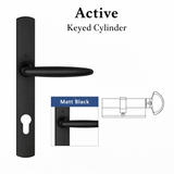 HOPPE Atlanta M1530/216N/KC Active Swing Door Handle Set with Keyed Cylinder – Matte Black