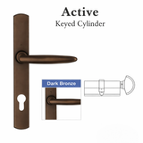 HOPPE Atlanta M1530/216N/KC Active Swing Door Handle Set with Keyed Cylinder – Dark Bronze Metallic