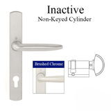 HOPPE Atlanta M1530/216N/C Inactive Swing Door Handle Set with Half Cylinder – Brushed Chrome
