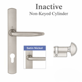 HOPPE Atlanta M1530/216N/C Inactive Swing Door Handle Set with Half Cylinder – Satin Nickel