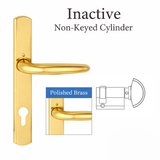 HOPPE Atlanta M1530/216N/C Inactive Swing Door Handle Set with Half Cylinder – Polished Brass