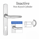HOPPE Atlanta M1530/216N/C Inactive Swing Door Handle Set with Half Cylinder – Polished Chrome