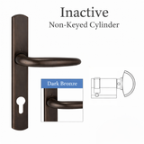 HOPPE Atlanta M1530/216N/C Inactive Swing Door Handle Set with Half Cylinder – Dark Bronze Metallic