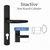 HOPPE Atlanta M1530/216N/C Inactive Swing Door Handle Set with Half Cylinder – Matte Black